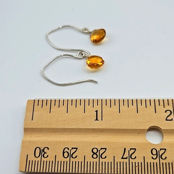 💎Golden citrine earrings on sterling post dangling earring NWOT - Picture 5 of 5